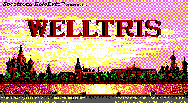 Title screen of Welltris