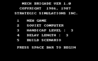 Title screen of Mech Brigade
