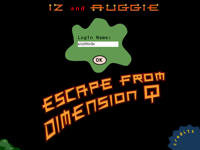 Title screen of Iz and Auggie Escape From Dimension Q
