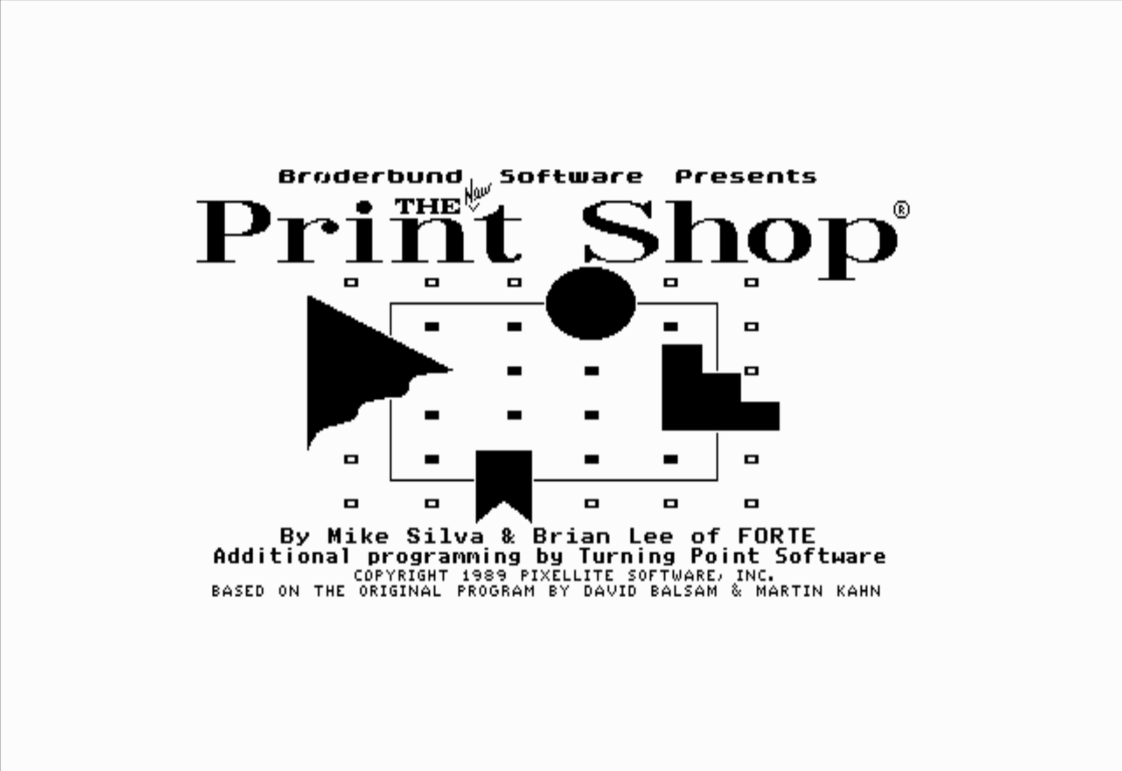 Title screen of The New Print Shop