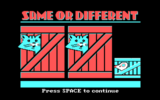 Title screen of Same or Different