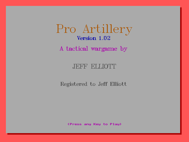 Title screen of Pro Artillery