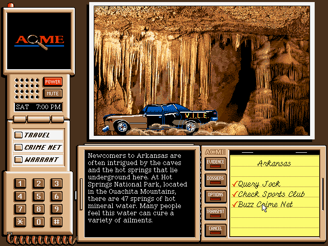Gameplay of Where in the U.S.A. Is Carmen Sandiego? Deluxe