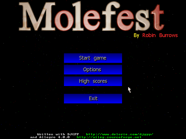 Title screen of Molefest