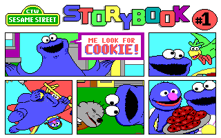Title screen of Sesame Street Storybook: Me Look for Cookie