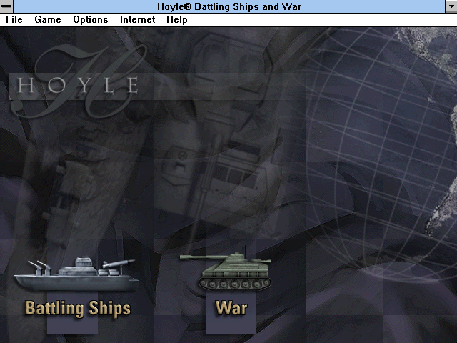 Title screen of Hoyle Battling Ships And War