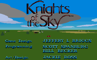 Title screen of Knights of the Sky