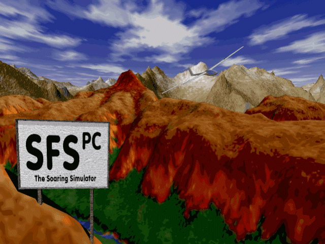 Title screen of The Soaring Simulator