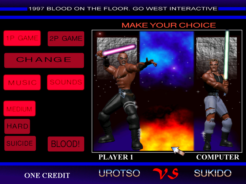 Title screen of Blood on the Floor