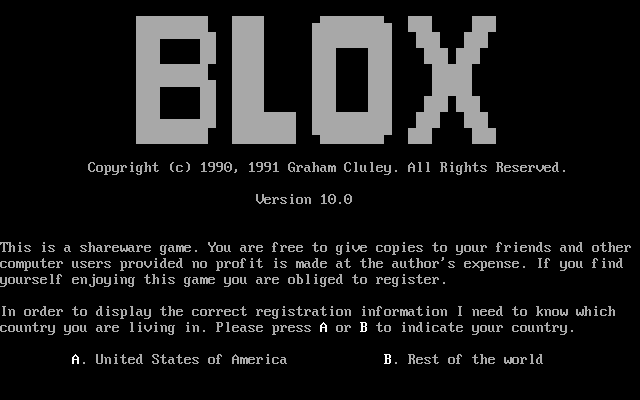 Title screen of Blox
