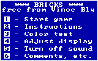 Title screen of Bricks