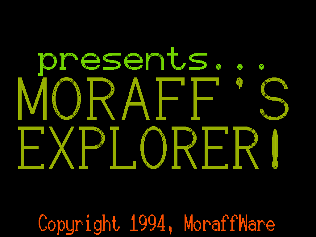 Title screen of Moraff's Explorer