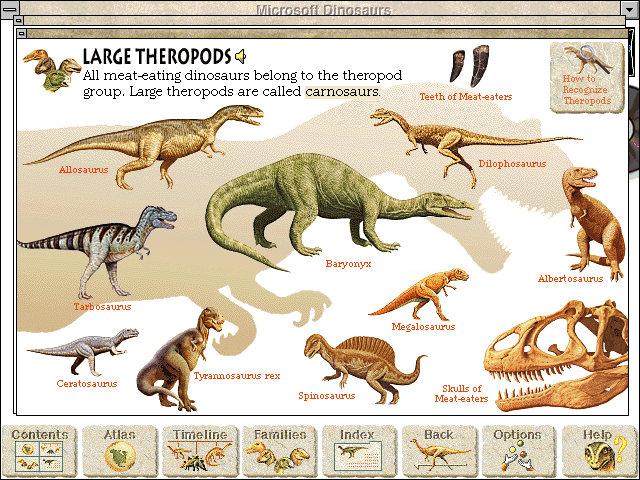 Gameplay of Microsoft Dinosaurs
