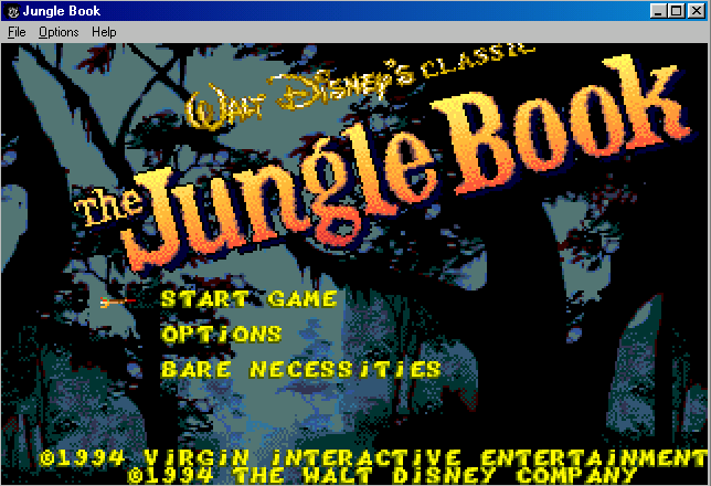 Title screen of The Jungle Book (Disney)