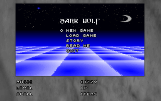 Title screen of Dark Wolf