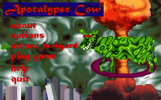 Title screen of Apocalypse Cow