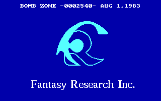 Title screen of Bomb Zone