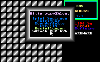 Title screen of DOS Quadraz