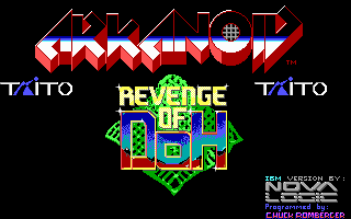 Title screen of Arkanoid II: Revenge of Doh