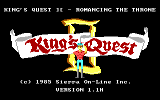 Title screen of King's Quest II: Romancing the Throne (PCjr)