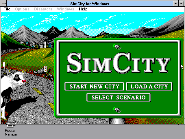 Title screen of SimCity