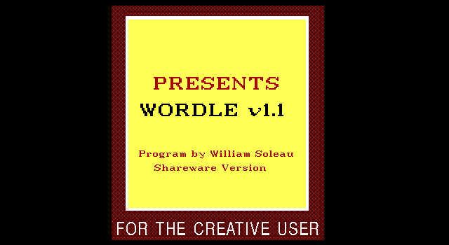 Title screen of Wordle