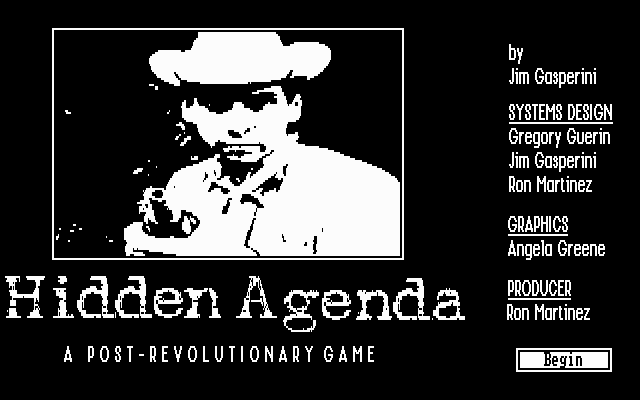 Title screen of Hidden Agenda