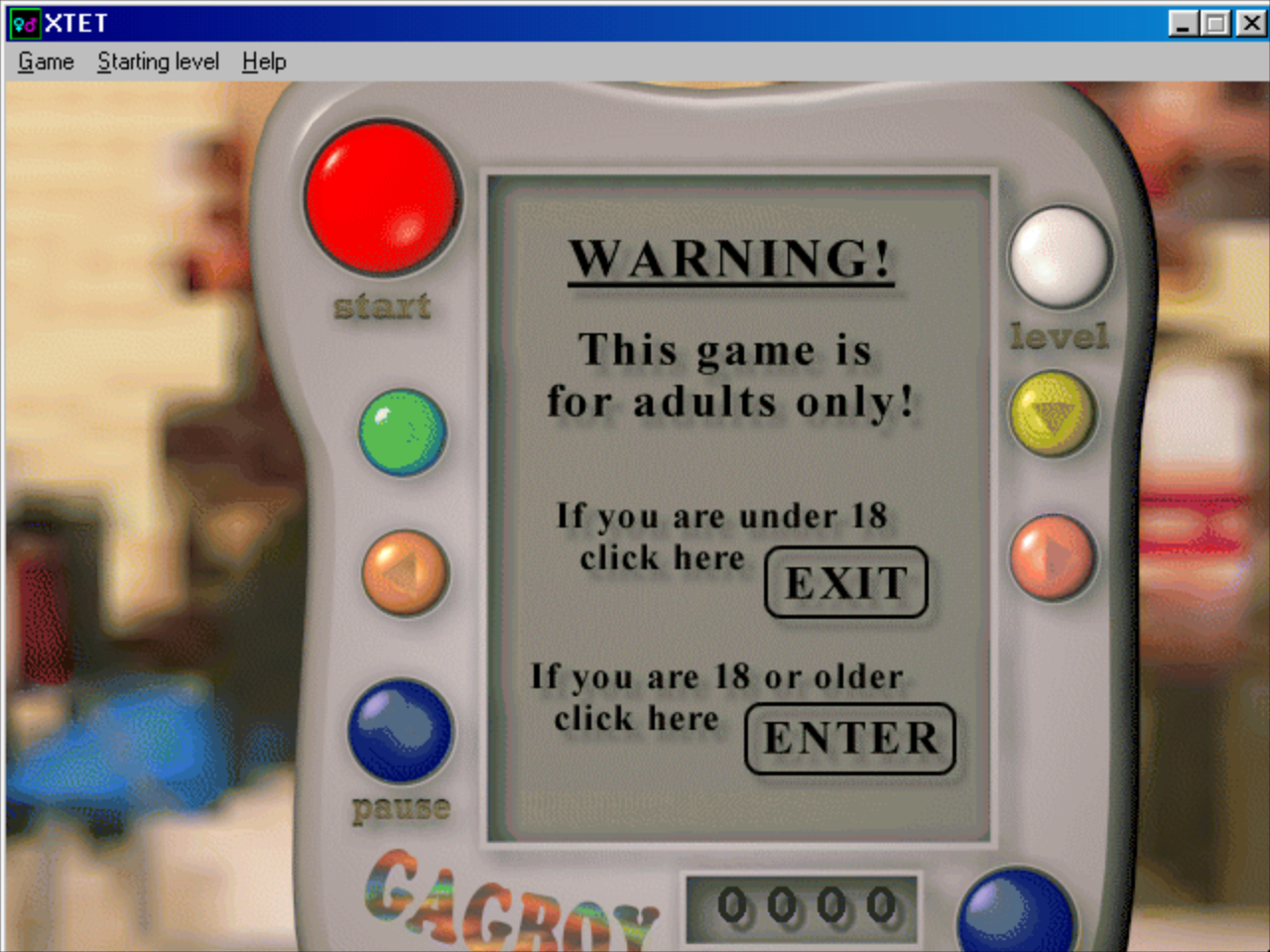 Title screen of Gagboy
