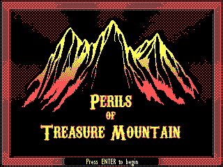 Title screen of Perils of Treasure Mountain
