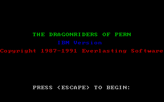 Title screen of Dragonriders of Pern