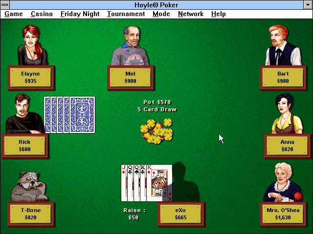 Gameplay of Hoyle Poker