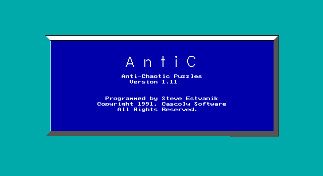 Title screen of AntiC