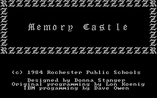 Title screen of Memory Castle