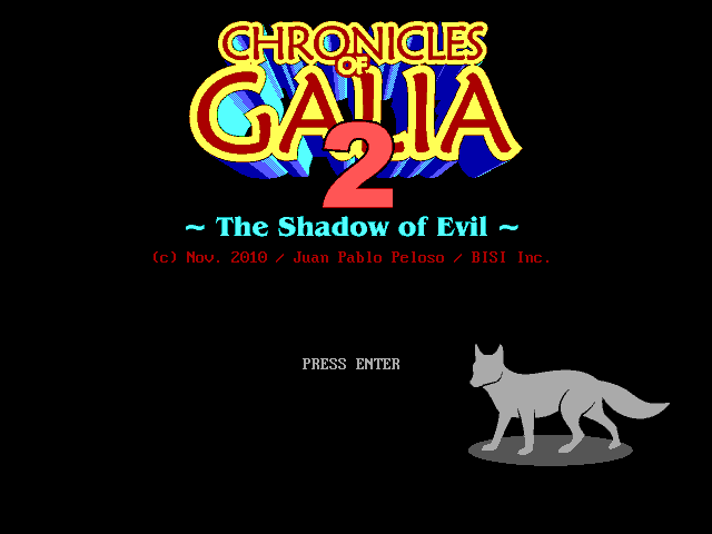 Title screen of Chronicles of Galia: The Shadow of Evil