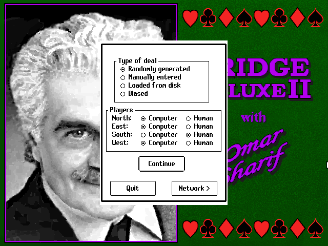 Title screen of Bridge Deluxe 2 With Omar Sharif
