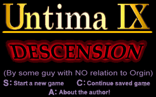 Title screen of Untima IX: Descension