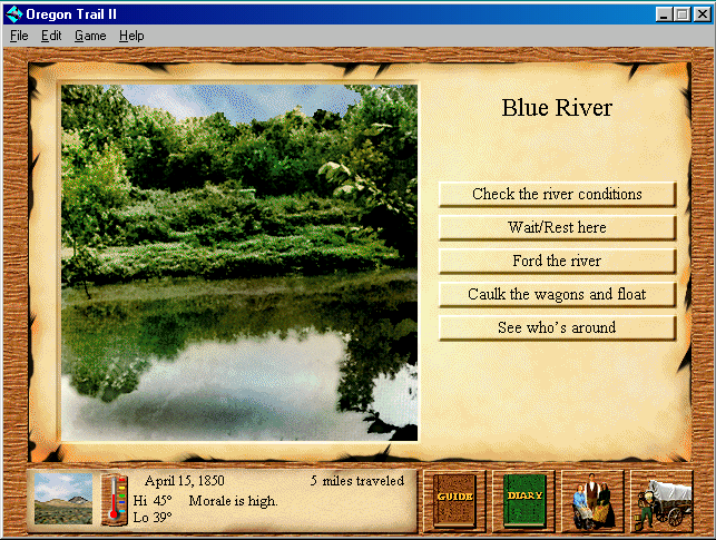 Gameplay of Oregon Trail II