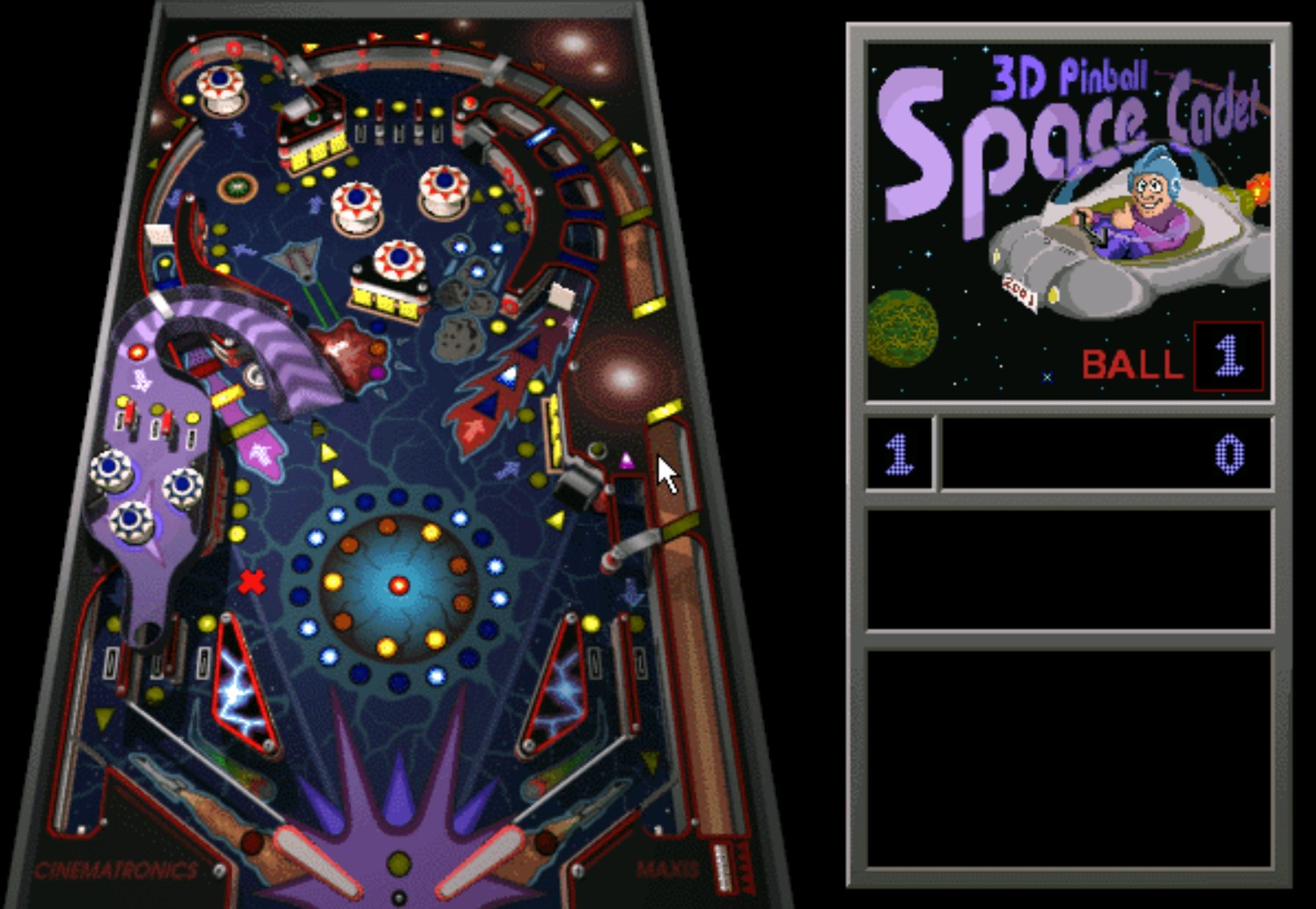 Title screen of 3D Pinball for Windows: Space Cadet