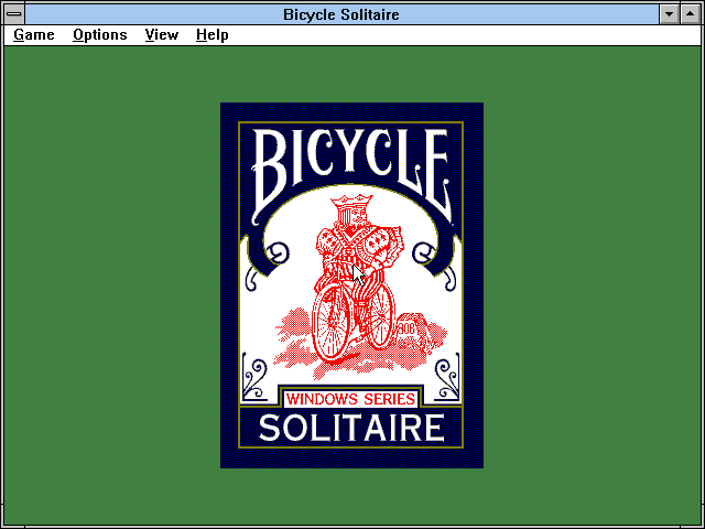 Title screen of Bicycle Solitaire