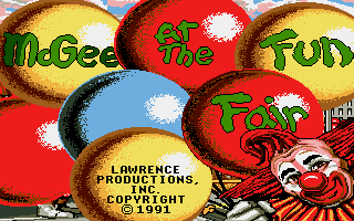 Title screen of McGee at the Fun Fair