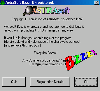 Title screen of Bzzz!