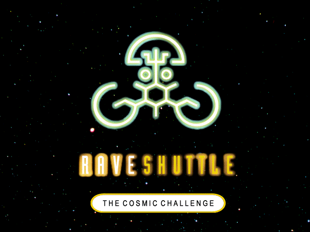 Title screen of Rave Shuttle: The Cosmic Challenge