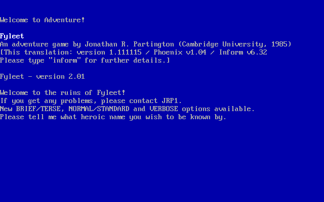 Title screen of Fyleet