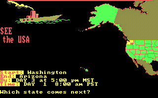 Gameplay of See the U.S.A.
