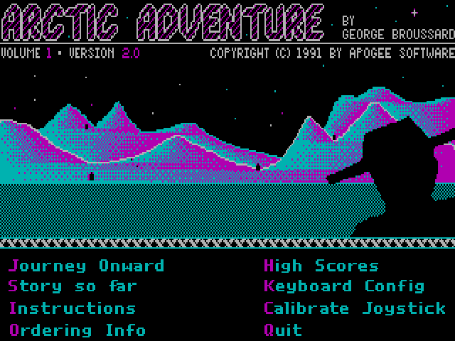 Title screen of Arctic Adventure