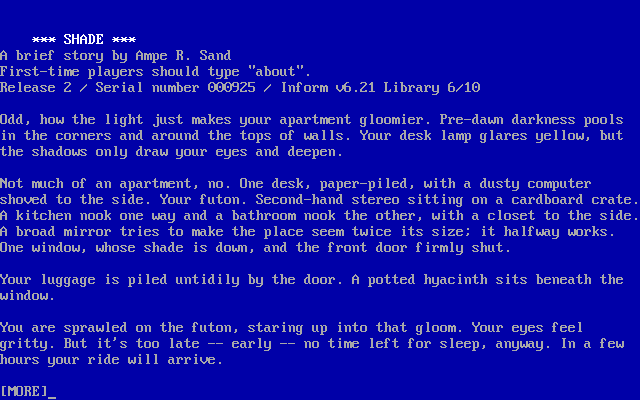 Title screen of Shade