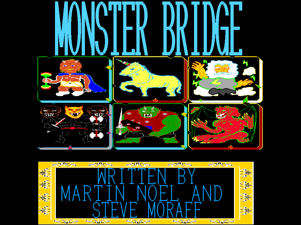 Title screen of Moraff's Monster Bridge