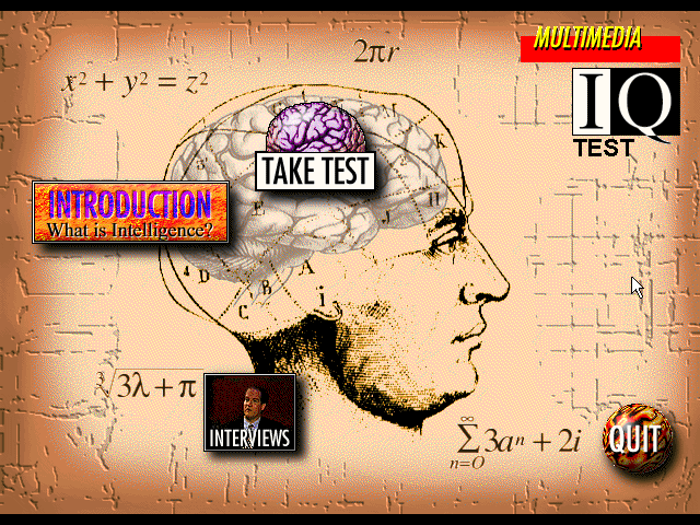 Title screen of Multimedia IQ Test