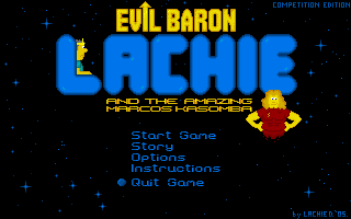 Title screen of Evil Baron Lachie and the Amazing Marcos Kasomba