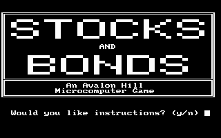 Title screen of Computer Stocks & Bonds
